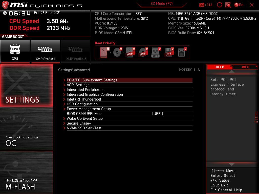 MSI MEG Z590 Ace