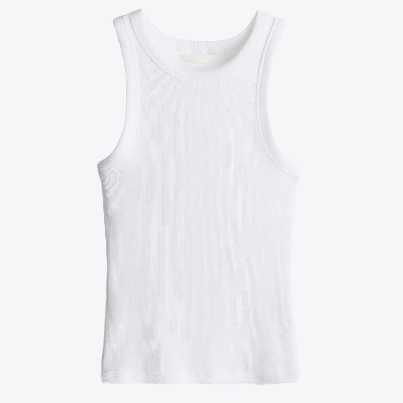 white ribbed tank top, H&M