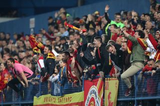 Montenegro fans during the Euro 2020 qualifier against England