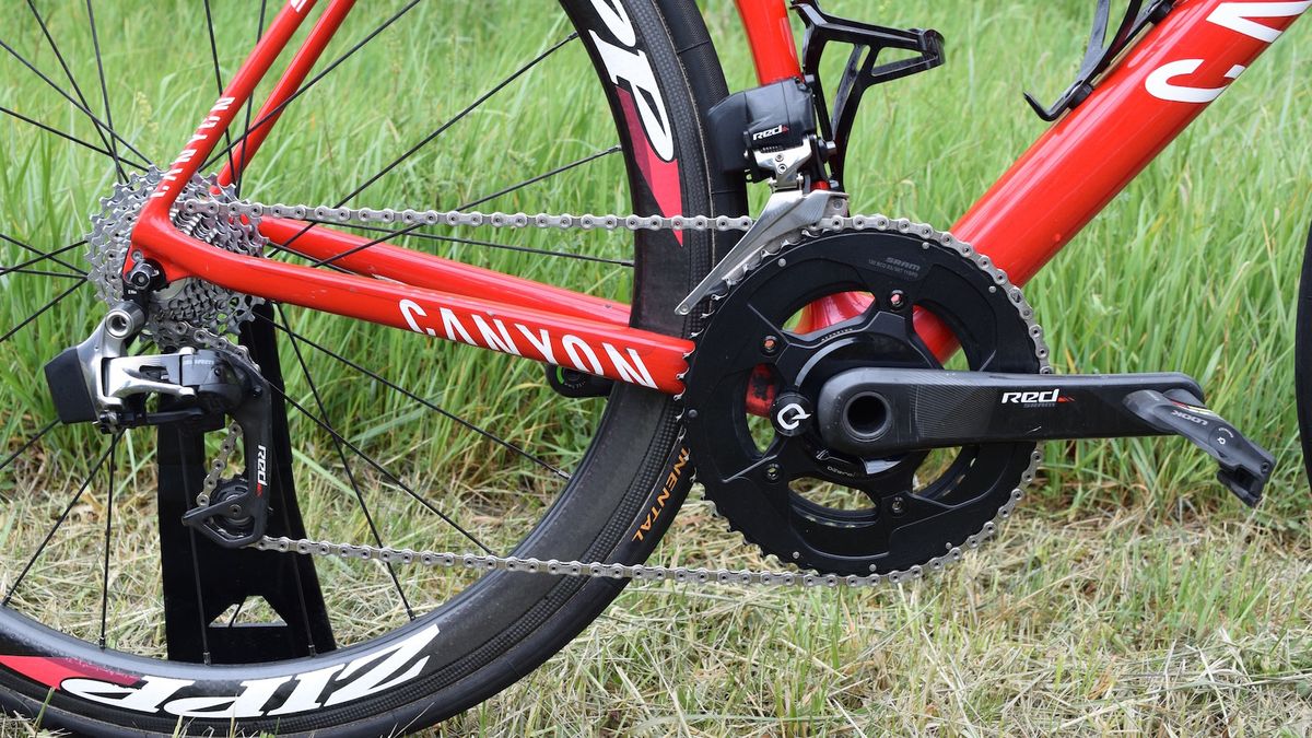 The Canyon's drivetrain is SRAM Red eTap