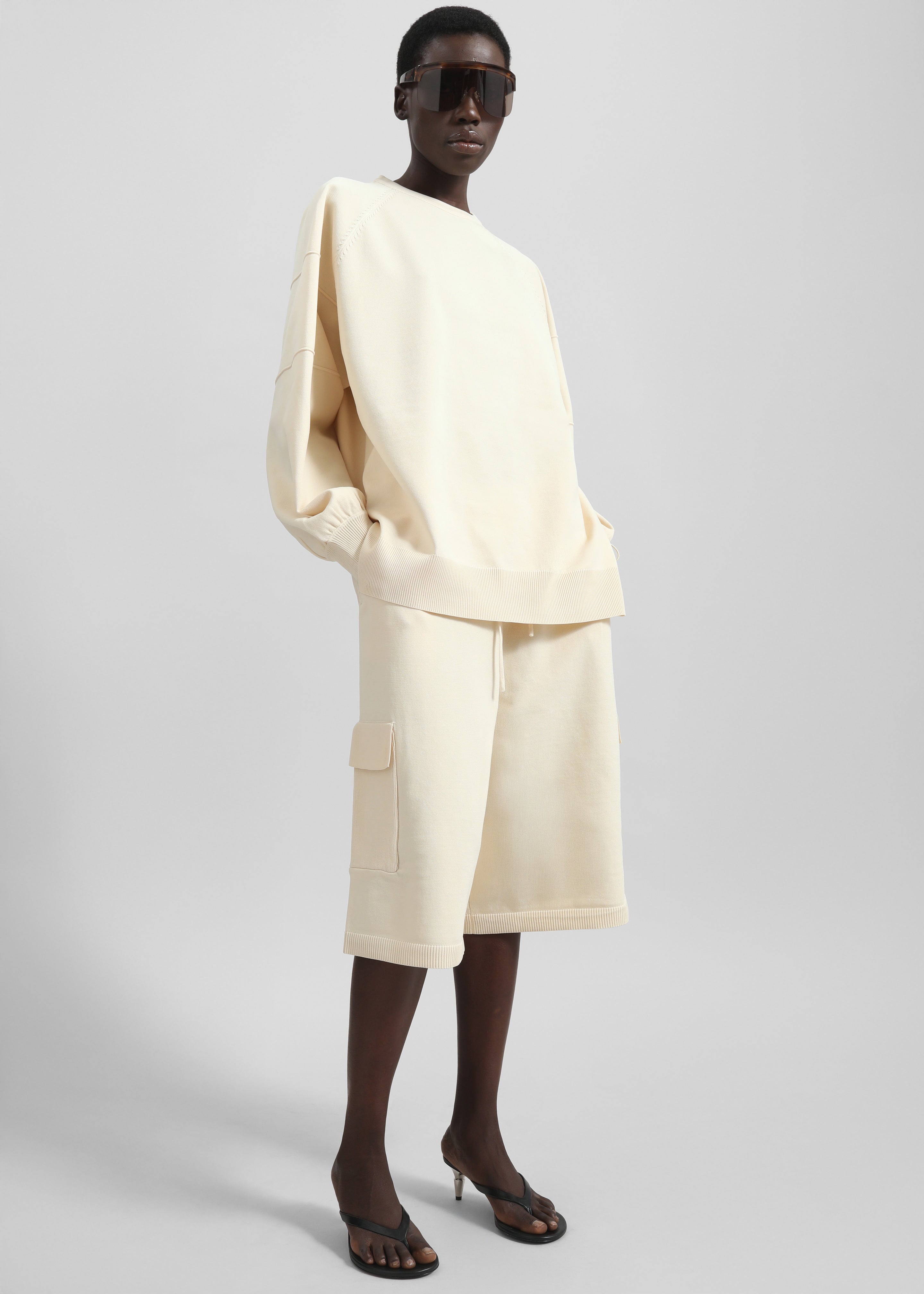 Wesra Knit Bermuda Shorts - Ecru