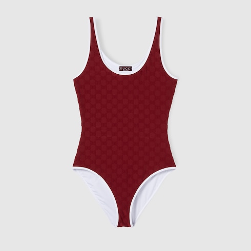 Gg Terrycloth Jersey Jacquard Swimsuit