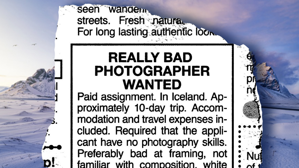 Iceland Air advert for a bad photographer