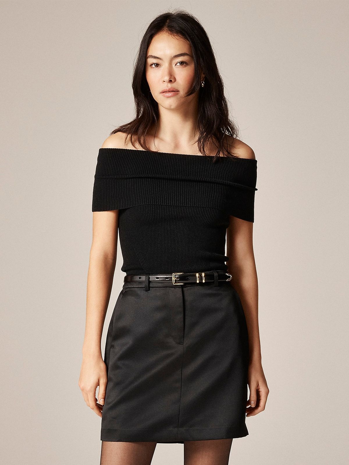 Mini Trouser Skirt in Duchesse Satin