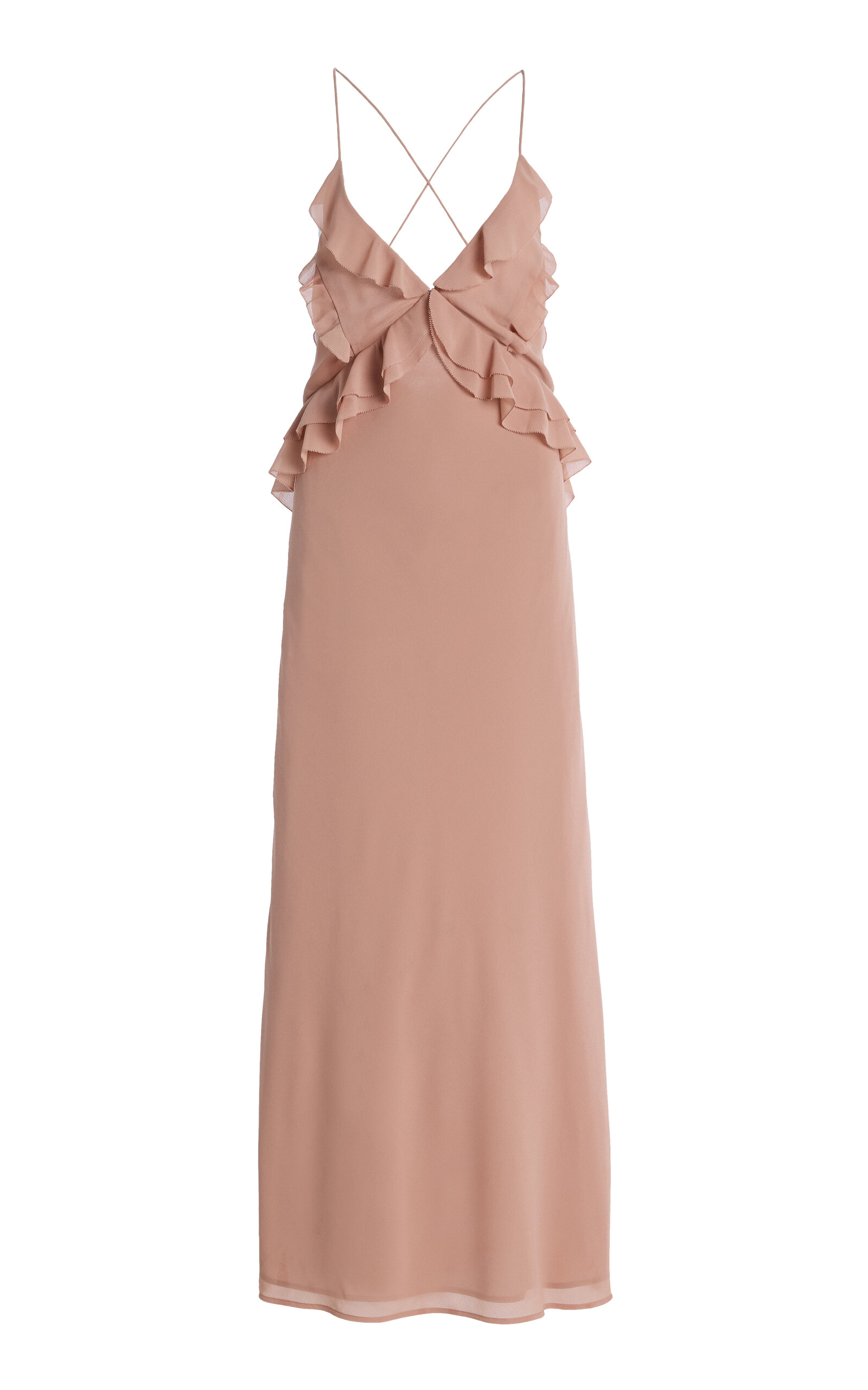 Exclusive the Who Me? Ruffled Chiffon Maxi Dress