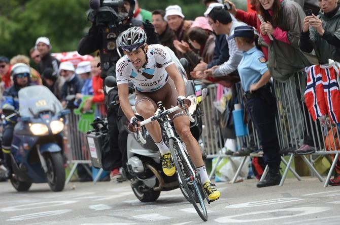 Christophe Riblon (Ag2r La Mondiale) saved enough for the top of the climb
