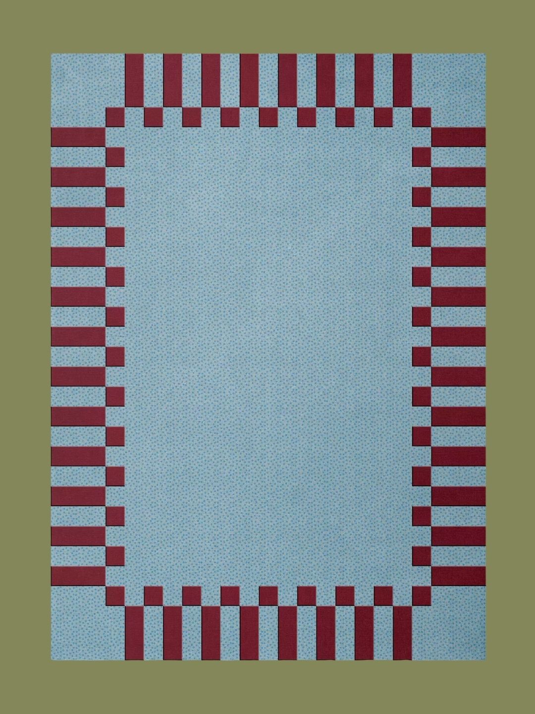 Anthropologie, Layered X Teklan Frame Wool Rug