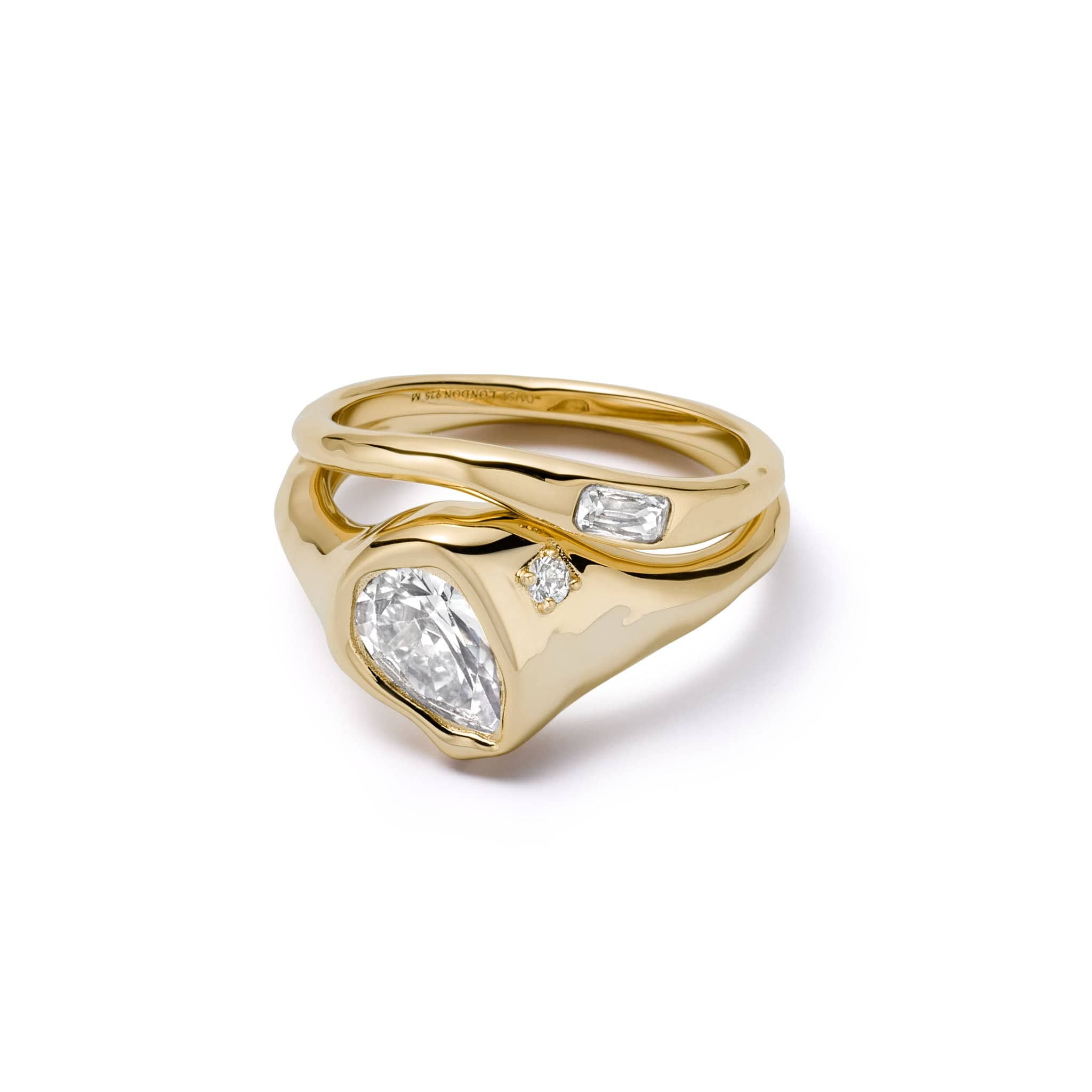 Est&amp;eacute;e Lalonde Sapphire Organic Ring Stack 18ct Gold Plate