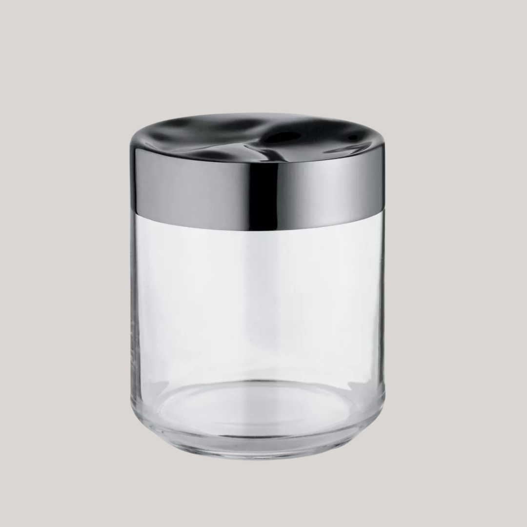 ALESSI, Julieta Glass and Stainless Steel Jar 12.3cm