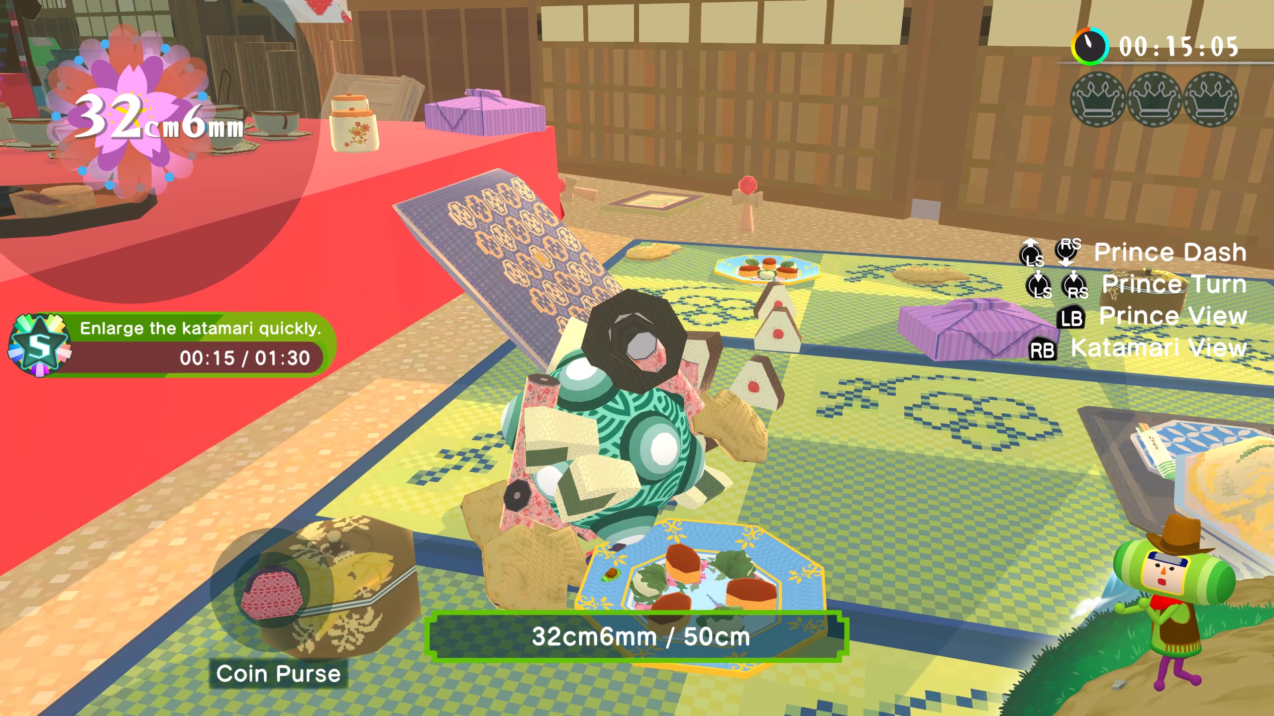 Rolling around Edo Japan with sushi in Once Upon a Katamari