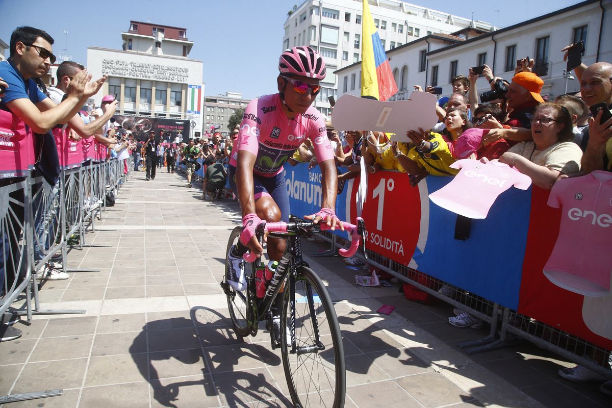 Nairo Quintana at the start of stage 20 of the Giro d'Italia