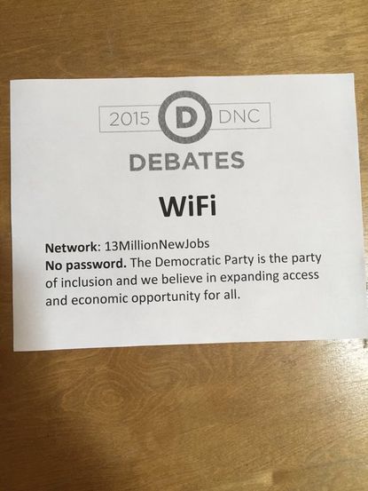 There is no WiFi password at the Democratic debate.