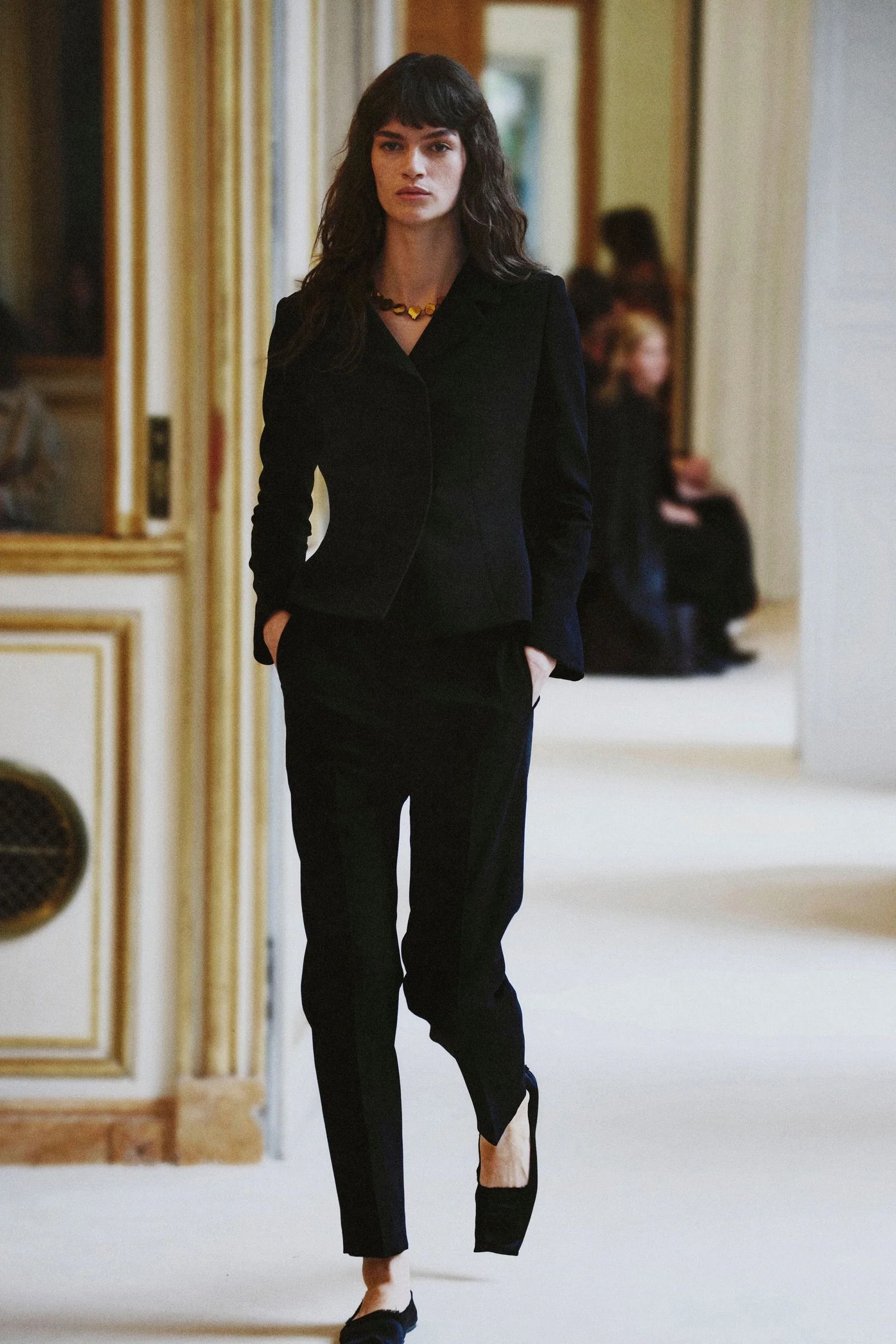 a model walks the The Row summer 2027 runway during Paris Fashion Week