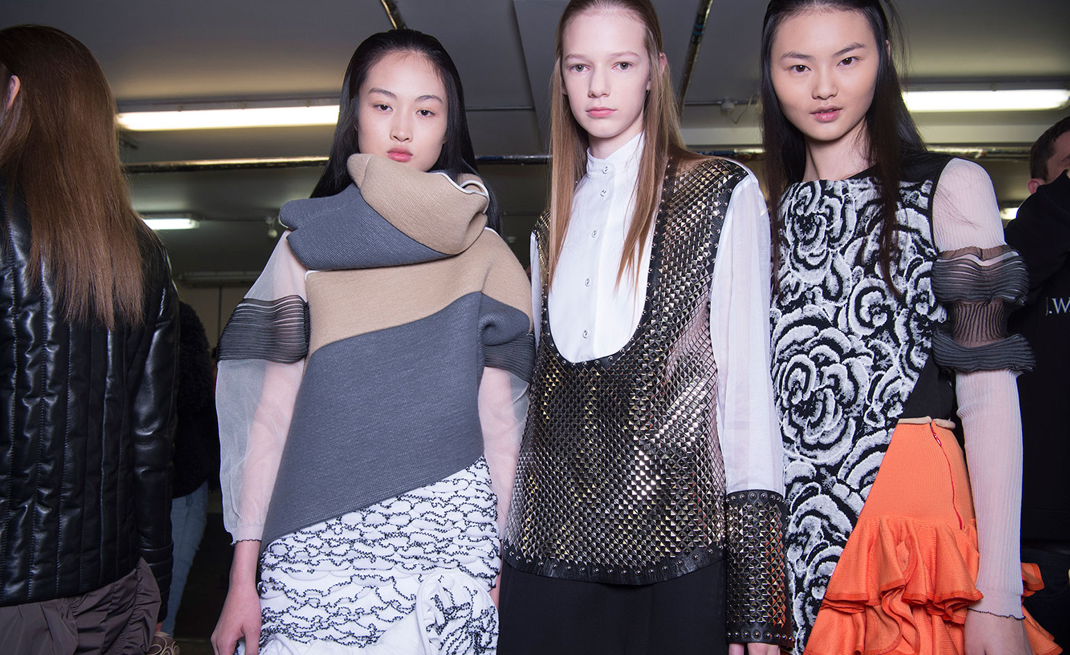 Models backstage at JW Anderson A/W 2016