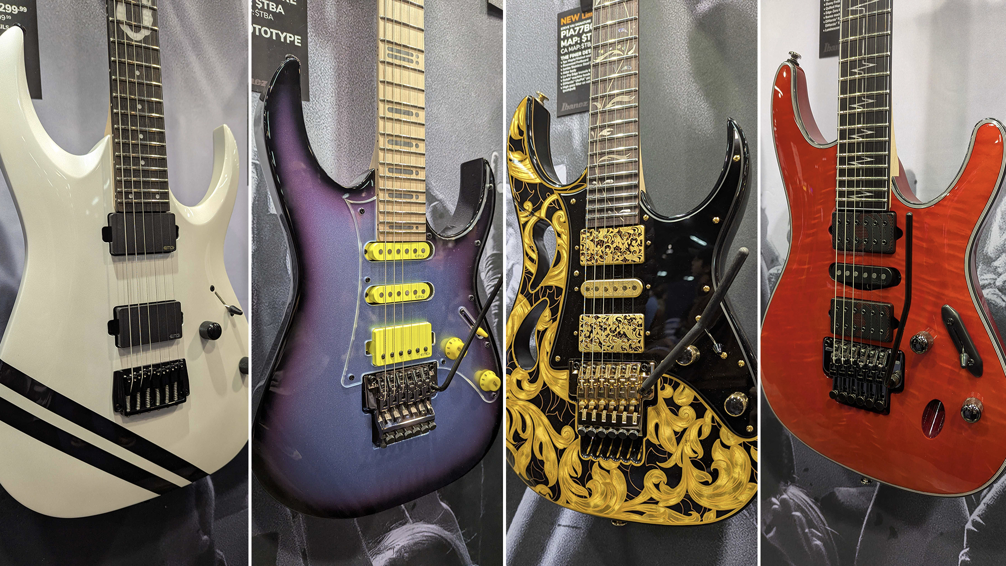 JB Brubaker, Nili Brosh, Steve Vai and Nita Strauss signature guitars