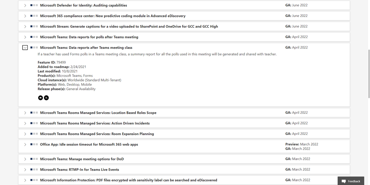 Microsoft 365 Roadmap New Expanded