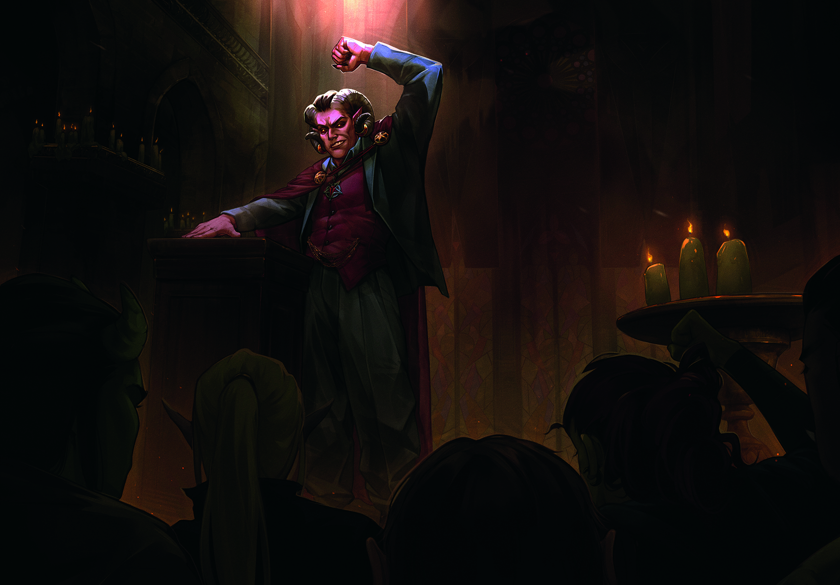 Digital character art with warm tones