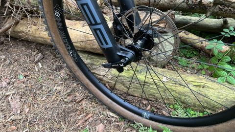 Close up of a mountain bike wheel