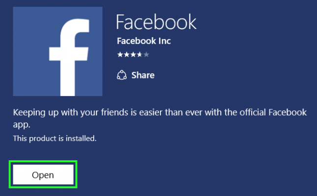 facebook win10