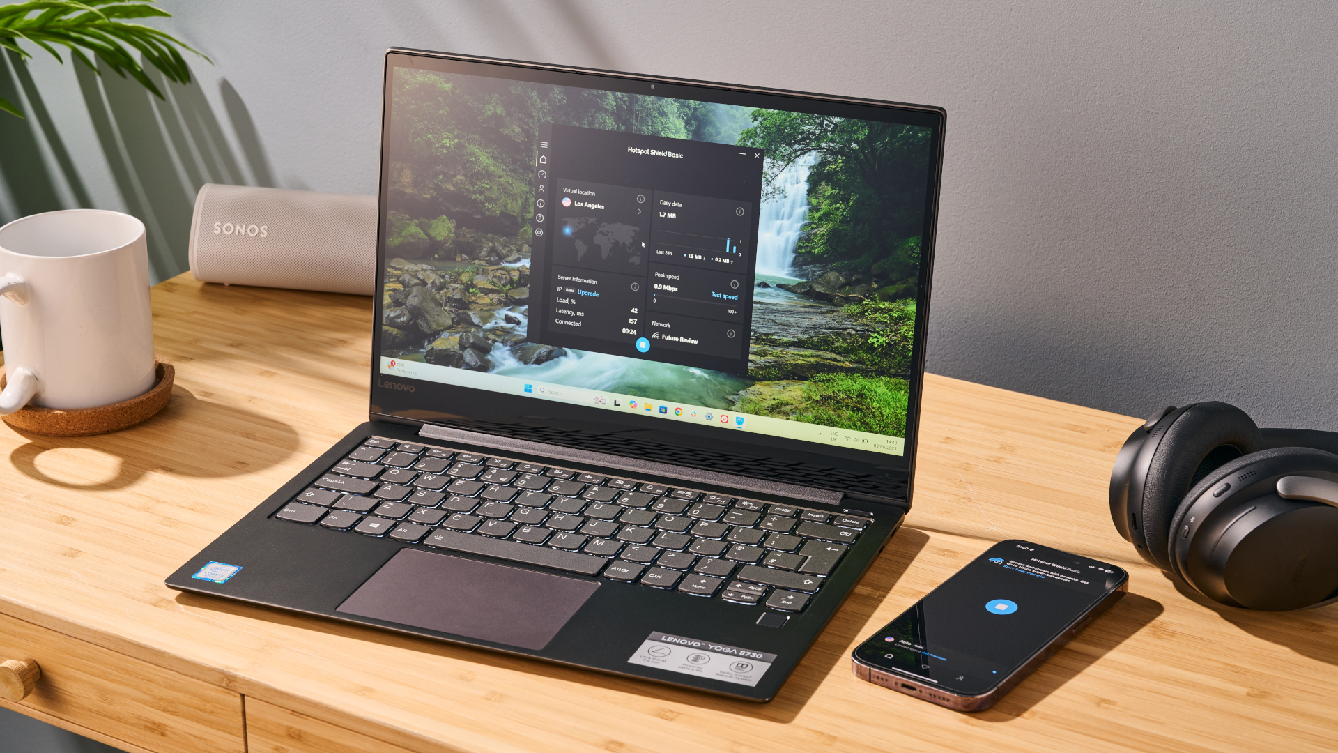 Hotspot Shield Basic app on Windows laptop