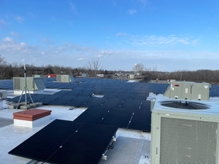 Ross Video solar panels on factory roof