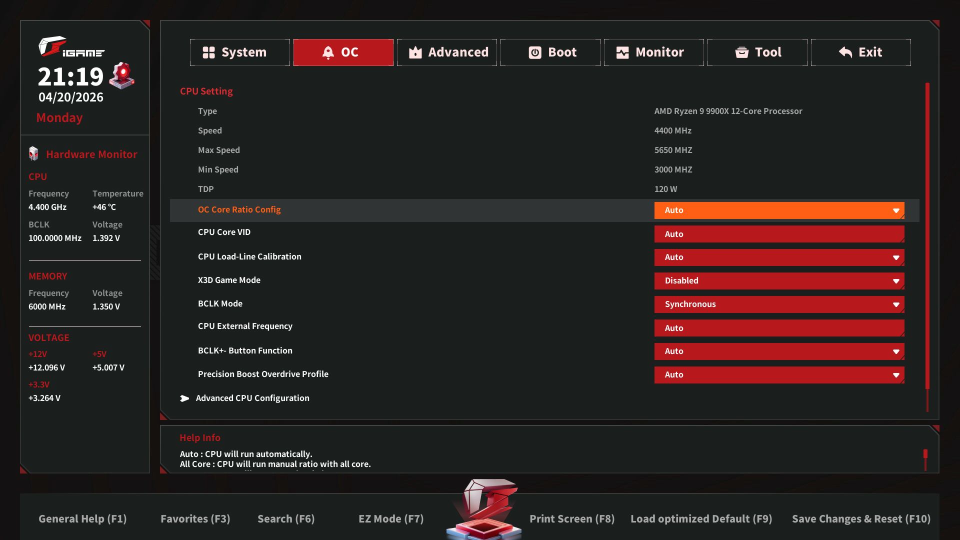 Colorful iGame X870E Vulcan OC - BIOS
