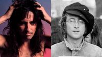 A composite image of Alice Cooper and John Lennon in the 1970s