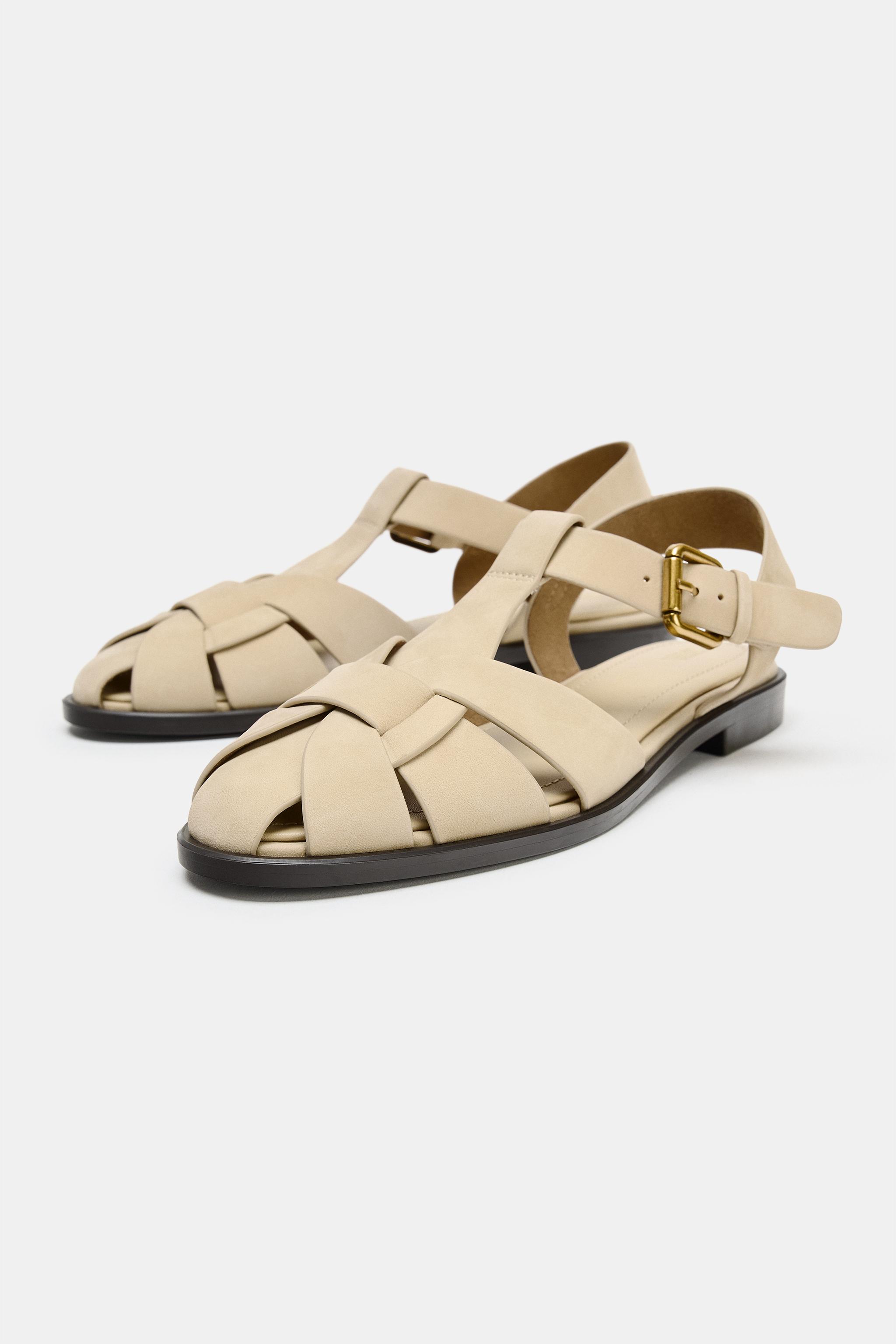 Leather Cage Sandals