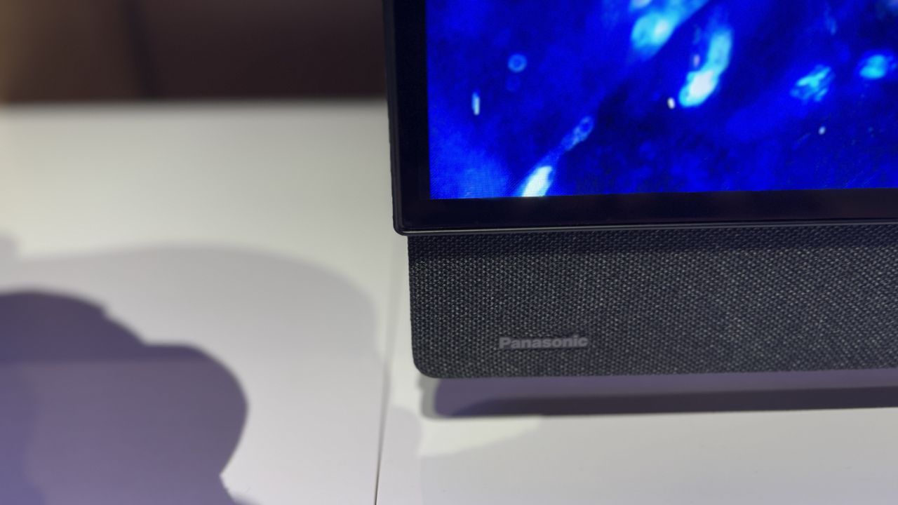 Panasonic Z95B on the CES show floor sitting on a white display stand