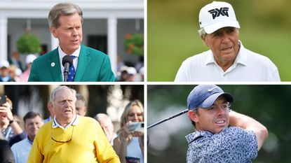 Images of Fred Ridley, Gary Player, Jack Nicklaus and Rory McIlroy