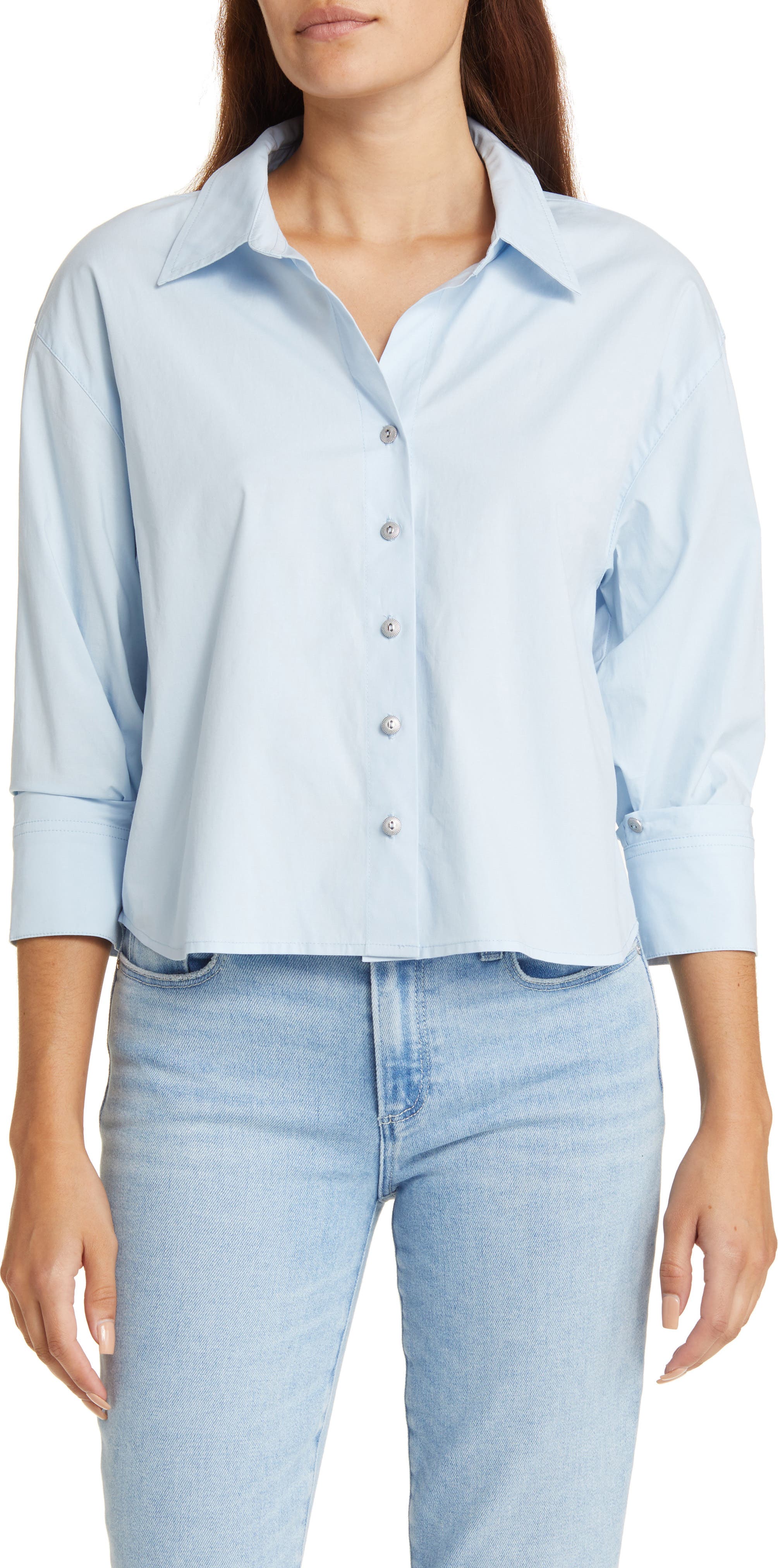 Stretch Cotton Crop Shirt