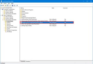 Prohibit access to Control Panel and PC settings