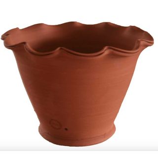 Scalloped terracotta pot