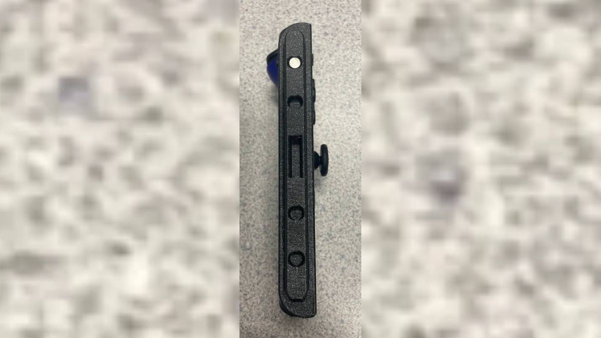 3D Printed Switch 2 to Joy-Con adapter with magnet connector facing forward.