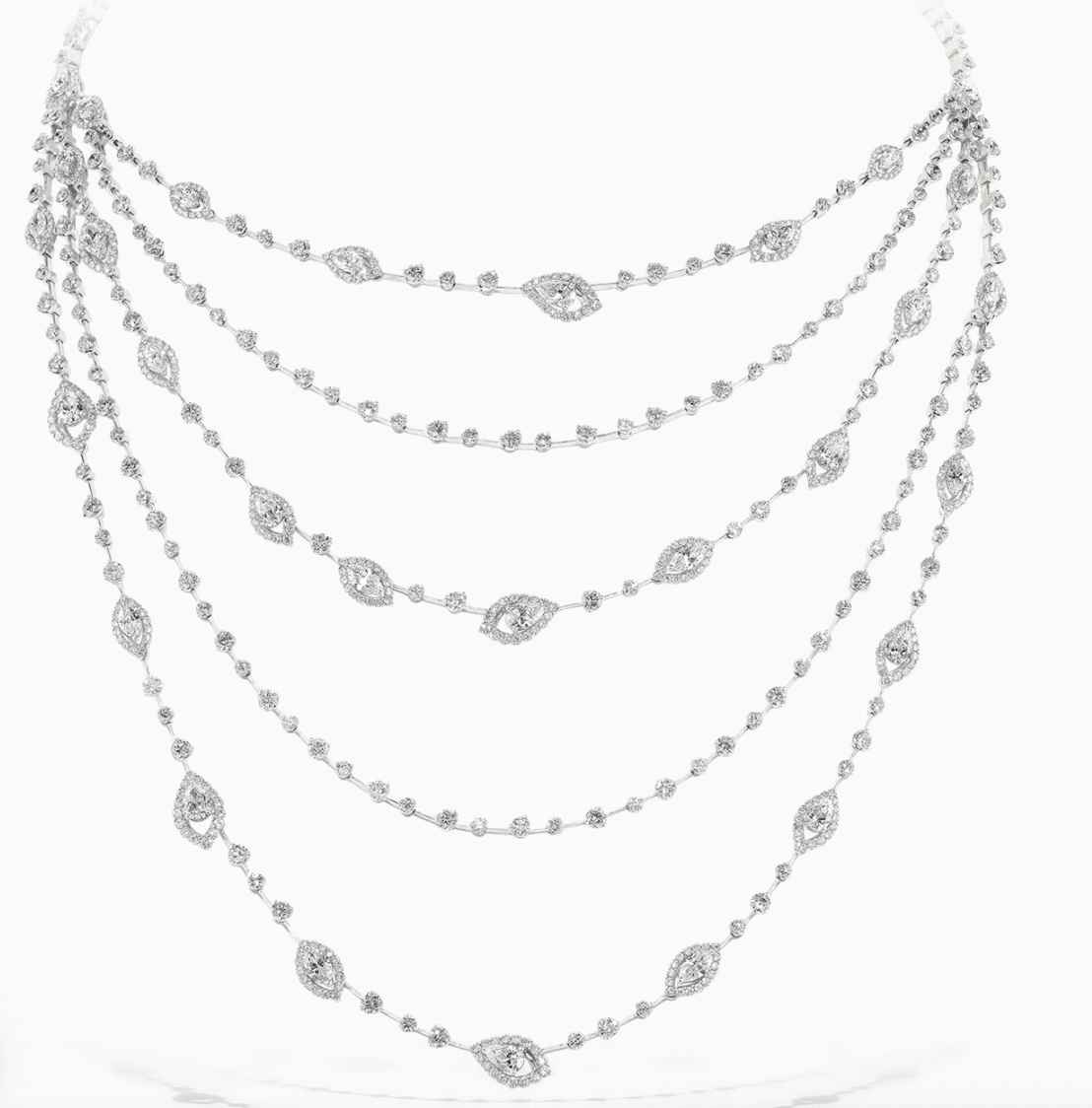 David Morris, Le Jardin Wild Flower Necklace, Five-Row