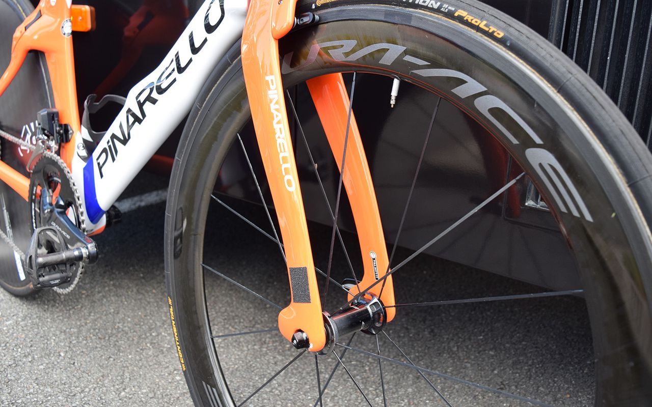 Aero flaps to the rear of the fork dropouts were first seen on Bradley Wiggins' Hour Record bike