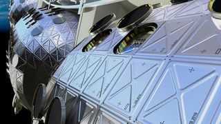 This visualization gives a closer look at the design of the Von Braun "space hotel."