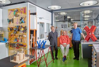 Richard Rogers (middle) with architects Graham Stirk (left) and Ivan Harbour (right)