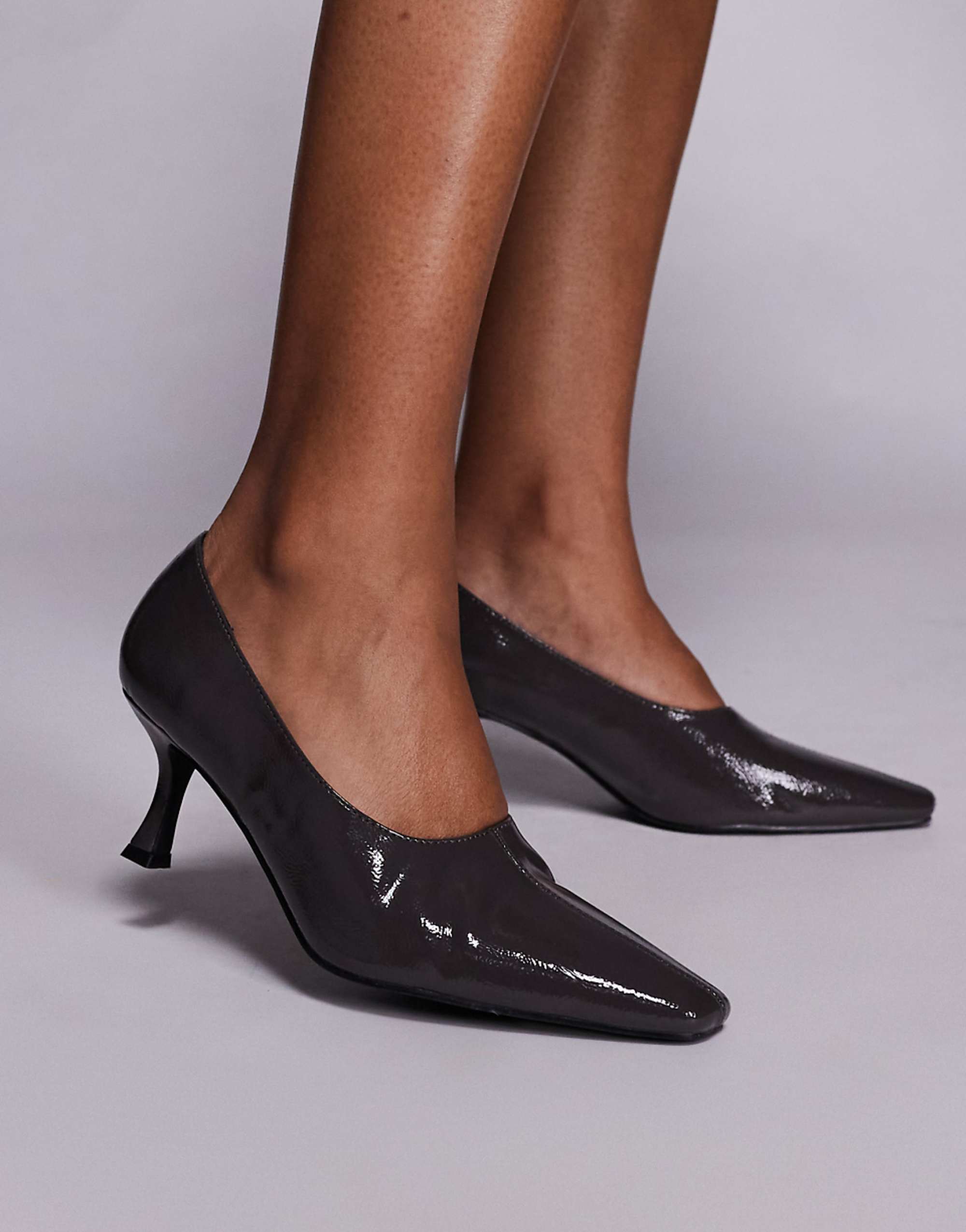 Public Desire Wren Kitten Heel Pumps in Slate Gray