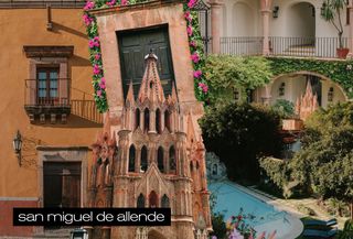 Kolase gambar yang menampilkan San Miguel de Allende, Meksiko.