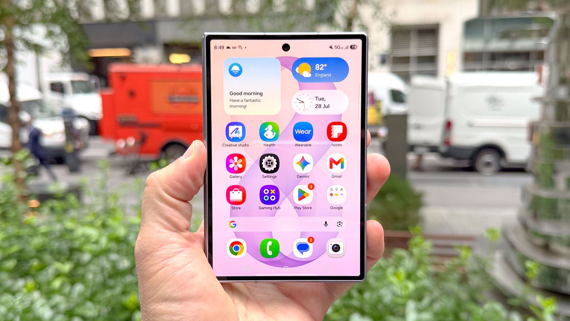 Galaxy Z Fold 8 shown held in-hand