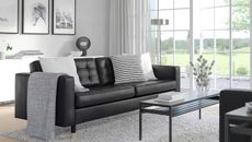  IKEA sale featuring Morabo Sofa black in gray modern living room