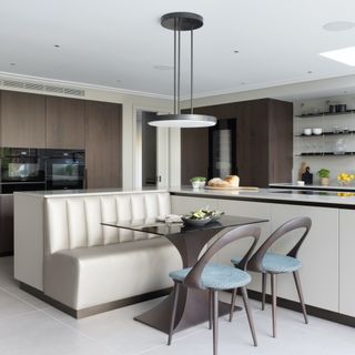 kitchen island with banquette seating