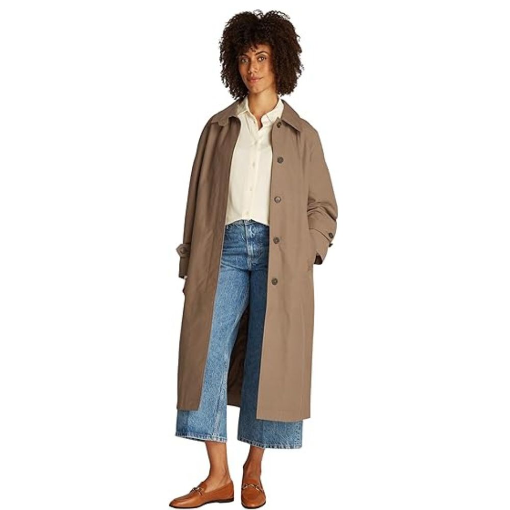 Tommy Hilfiger Women&amp;rsquo;s Cotton Nylon Water Repellent Trench Coat, Brown (tundra Brown), S-M