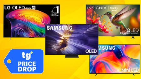 Collage of TVs on sale for 4th of July