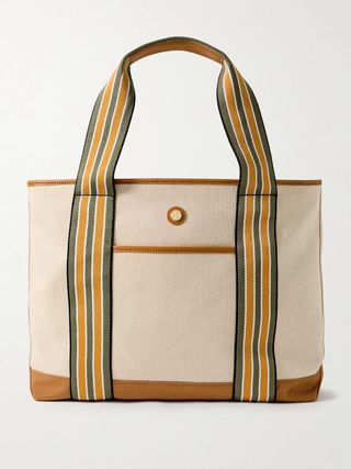 Cabana Medium Vegan Leather-Trimmed Recycled-Canvas Tote