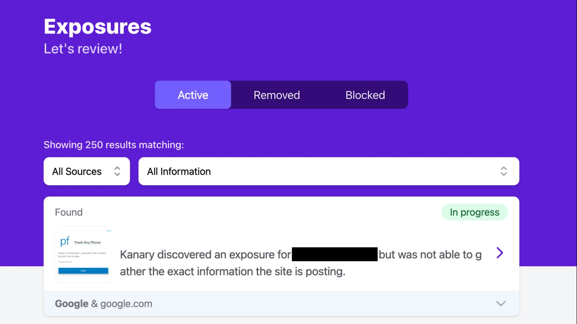 Kanary’s user interface