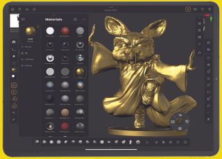 ZBrush for iPad: everything you need to know; a golden statue sculpted on iPad