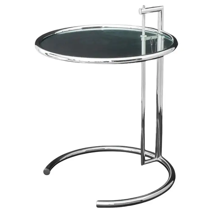 Eileen Gray Chrome Plated Glass Top Lamp Table