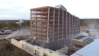 NASA destroyed its old headquarters Building 4200 at the Marshall Space Flight Center in Huntsville, Alabama in a controlled implosion on Oct. 29, 2022.